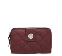 Vera Bradley Cartera de Sarga de Alto Rendimiento RFID Turnlock para Mujer, pasas, Talla única