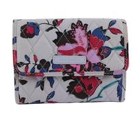 Vera Bradley Cartera europea de algodón, diseño floral de viñedo, Multi colorido, Cierre de pestaña