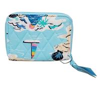 Vera Bradley Cartera pequeña con cremallera RFID, Beach Treasures, Talla única, Cartera con cremallera