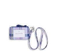 Vera Bradley Combo de funda con cremallera y cordón para mujer, algodón reciclado a cuadros amatista, talla única