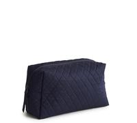 Vera Bradley Cosmético Grande de algodón, Azul (Peacoat), Talla única, Cosmético Grande de algodón