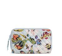 Vera Bradley Cotton Deluxe Travel Wallet with RFID Protection, Accesorio de Viaje Mujer, Air Floral-Algodón Reciclado, Talla única