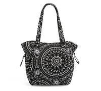 Vera Bradley Cotton Glenna Satchel Purse, Bolso de Mano para Mujer, Medallón Bandana Negra, Talla única