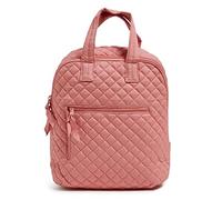 Vera Bradley Cotton Mini Totepack Backpack, Bolsa para Libros Mujer, Terra Cotta Rose-Algodón Reciclado, Talla única