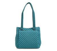 Vera Bradley Cotton Multi-Compartment Shoulder Satchel Purse, Bolsa Mujeres, Forever Green-Algodón Reciclado, Talla única