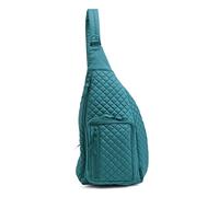Vera Bradley Cotton Sling Backpack, Bolsa de Libros Mujer, Forever Green-Algodón Reciclado, Talla única