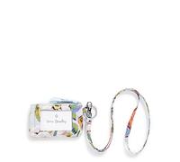 Vera Bradley Cotton Zip ID Case and Lanyard Combo, Funda para Tarjeta de identifica para Mujer, Sea Air Floral-Algodón Reciclado, Einheitsgröße