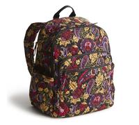 Vera Bradley Damen Premium Cotton Bancroft Mochila Büchertasche, Paisley Midnight Garden, One Size, Mochila Bancroft de algodón