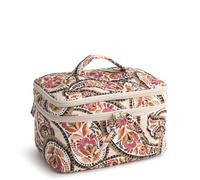 Vera Bradley Estuche de cosméticos de algodón prémium para Mujer, Paisley floreciente, Talla única