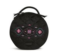 Vera Bradley Estuche Organizador de Maquillaje Redondo de Viaje para Mujer, Adornos de Invierno, Talla única, Estuche Organizador de Maquillaje cosmético de Viaje Redondo