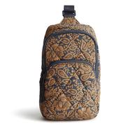 Vera Bradley Featherweight Lorman Sling Backpack, Lotus Montage Roasted Pecan