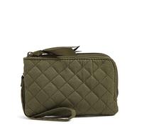 Vera Bradley Funda Tipo Cartera para Mujer con Doble Cremallera y protección RFID, algodón Reciclado Verde Hiedra escaladora, Talla única