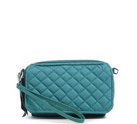 Vera Bradley Iconic RFID All in One Crossbody, Signature Cotton, Bolso Bandolera Mujeres, Forever Green-Algodón Reciclado, Talla única