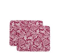 Vera Bradley Juego de 2 manteles Individuales Reversibles para Mujer, algodón Reciclado Rojo Java, Talla única
