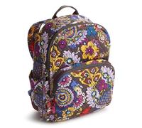 Vera Bradley Mochila Banbury pequeña de algodón prémium para mujer, ramo colorido, talla única