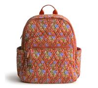 Vera Bradley Mochila Bancroft de algodón prémium para mujer, Paisley de jardín, Talla única