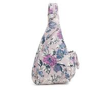 Vera Bradley Mochila bandolera de peso pluma para mujer, Lavanda floral recién cortada, Talla única