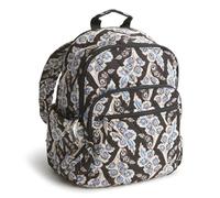 Vera Bradley Mochila de sarga de poliéster para mujer, Calyx + Pluma Negro, Talla única