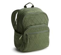 Vera Bradley Mochila de sarga grande Bancroft para mujer (paquete de 1), Verde bronce, One Size, Mochila grande Bancroft de sarga de alto rendimiento