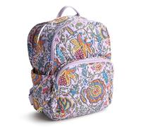 Vera Bradley Mochila pequeña Banbury para mujer, bolsa de libros de gabardina de algodón, Marrakesh, Talla única