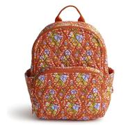 Vera Bradley Mochila pequeña Banbury para mujer, bolsa de libros de gabardina de algodón, Paisley de jardín, Talla única