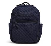 Vera Bradley Mochila pequeña de algodón para mujer, Azul marino, Talla única