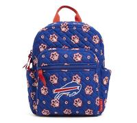 Vera Bradley Mochila pequeña de algodón para mujer (varios equipos disponibles), Buffalobillsonroyalblue/Redbandana, Talla única, Mochila pequeña de algodón NFL (varios equipos disponibles)