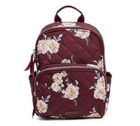 Vera Bradley Mochila pequeña de sarga de rendimiento para mujer, Flores y ramas, Talla única