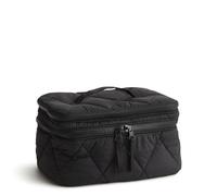 Vera Bradley Neceser de Maquillaje de Nailon para Mujer, Gris (Moonless Night), Talla única, Neceser de Nailon para cepillar