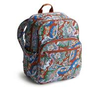 Vera Bradley Premium Cotton Large Bancroft Backpack, Flowers + Feathers