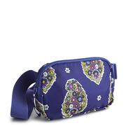 Vera Bradley Riñonera pequeña de poliéster Ripstop para mujer, Kew Gardens Azul, Talla única