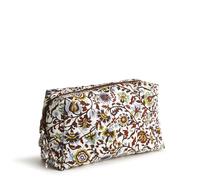 Vera Bradley Women's Premium Cotton Medium Cosmetic, Marrakesh Vines Cream, One Size