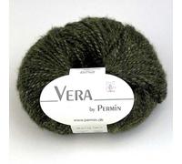 Vera by Permin - Hilo para todo el año de Chainette, Baby Alpaca y Algodón (125 m/50 g) (10 Verde Musgo)