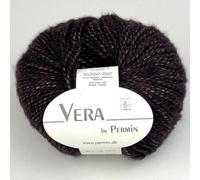 Vera by Permin - Hilo para todo el año de Chainette, Baby Alpaca y Algodón (125 m/50 g) (12 Burdeos)