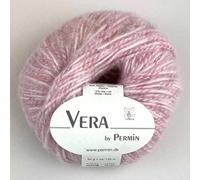 Vera by Permin - Hilo para todo el año de Chainette, Baby Alpaca y Algodón (125 m/50 g) (15 Color Rosa)
