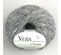Vera by Permin - Hilo para todo el año de Chainette, Baby Alpaca y Algodón (125 m/50 g) (19 gris claro)