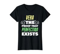 Vera La Prueba de Que la perfección Existe Funny Vera Nombre Camiseta gráfica económica, Mujer, Negro, S