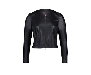VERA MONT Chaqueta corta de imitación de cuero negro | 34