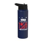 Vera On The Nice List Funny Christmas Vera Nombre Stainless Steel Insulated Water Bottle
