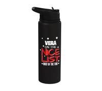Vera On The Nice List Funny Christmas Vera Nombre Stainless Steel Insulated Water Bottle