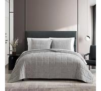 Vera Wang - Juego de edredón King, Juego de Ropa de Cama súper Suave con Fundas a Juego, Elementos Esenciales Modernos para la habitación (Caja de Chenilla Gris Plateado sólido, King)