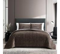 Vera Wang Juego de edredón Ligero con Fundas a Juego, decoración del hogar súper Suave y acogedora, Certificado Oeko-Tex, Caja de Chenilla marrón Chocolate sólido, tamaño Queen