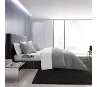 Vera Wang - Juego de Funda de edredón King, Ropa de Cama de algodón de Lujo con Cierre de botón, Incluye Fundas a Juego (gofre piqué Peltre Gris, King)