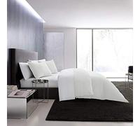 Vera Wang - Juego de Funda de edredón Queen, Ropa de Cama de algodón de Lujo con Cierre de botón, Incluye Fundas a Juego (Blanco piqué gofre, Queen)