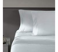 Vera Wang - Juego de sábanas King, Ropa de Cama de algodón Satinado de Lujo, 800 Hilos, decoración Suave y Lisa para el hogar (Azul pálido, King)