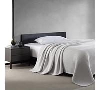 Vera Wang - Manta Queen, Ropa de Cama de algodón de Lujo, Felpa y decoración Pesada para el hogar (Waffleweave Gris, Queen)