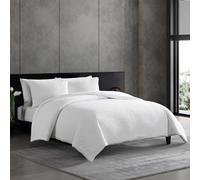 Vera Wang Ropa de Cama de Lujo con Fundas a Juego, Ideal para Todas Las Estaciones, algodón, Textura Fruncida, Color Blanco, tamaño Queen