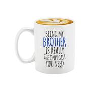 Veracco Taza de café de cerámica con texto en inglés "Being My Brother Is Really The Only Gifts You Need For Him Birthday" (blanco, cerámica)