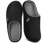 VeraCosy Hombre Zapatillas casa de espuma con memoria de dos tonos Gris negruzco frío, 43.5 EU
