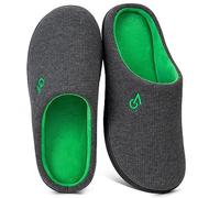 VeraCosy Hombre Zapatillas casa de espuma con memoria de dos tonos Limón Negro, 44/45 EU